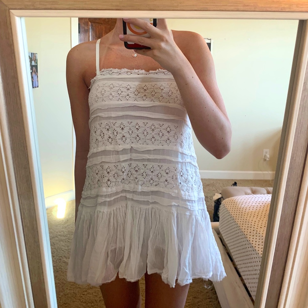 FREE PEOPLE WHITE LACE DRESS